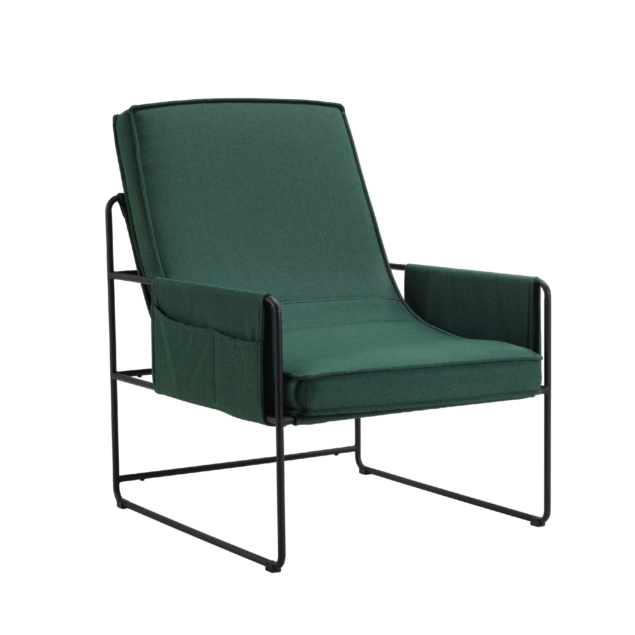 Sling Accent Chair, Comfy Chair With Removable Cushion, Vanity Chair, With Storage Bag For Living Room, Room Chair For Living Room, Bedroom, Office, Green_voghion.com